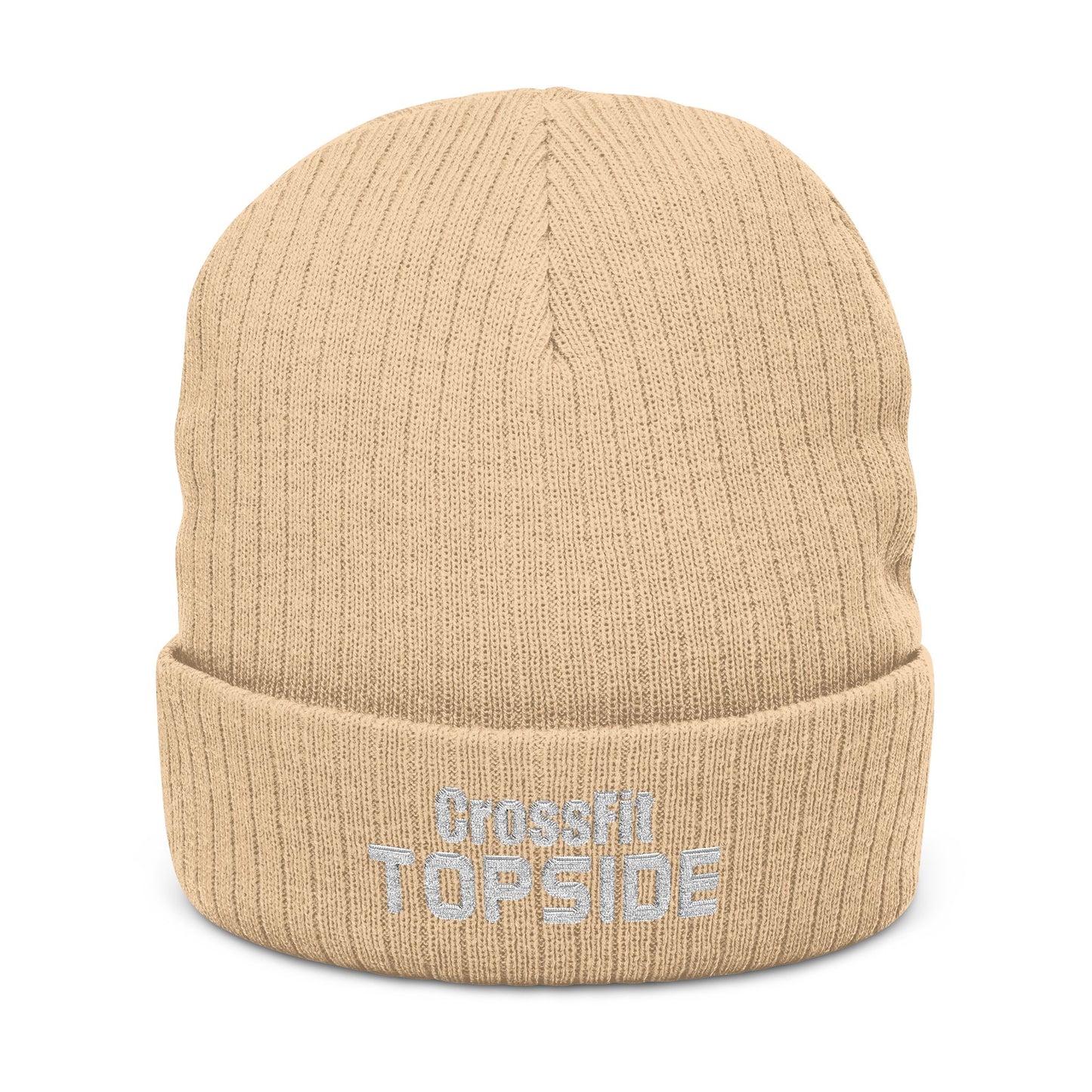 Topside Ribbed Knit Beanie (Embroidery)