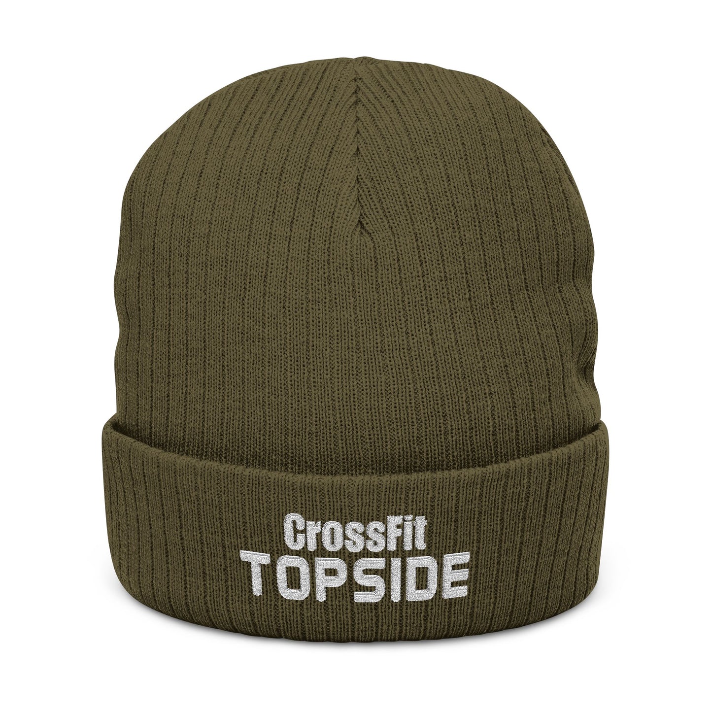 Topside Ribbed Knit Beanie (Embroidery)